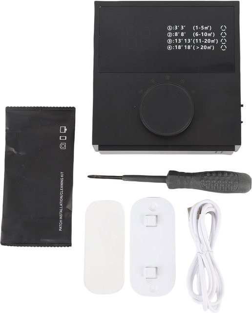 OutsideWorld 2 in 1 Luftreiniger mit Negativ-Ionen-Filter, Wandmontage und Desktop-Nutzung, Schwarz, USB wiederaufladbar - Bild 1