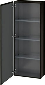 Duravit L-Cube Halbhochschrank in Schwarz Hochglanz mit Glastüren, B: 50 cm, T: 24,3 cm, H: 132 cm - Bild 1
