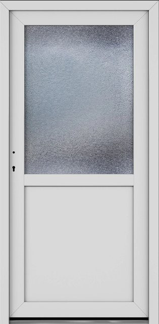 Roro Nebeneingangstür OKE 1155 Kunststoff mit Glaseinsatz Weiß B: 98 cm, H: 198 cm, DIN L - Bild 1