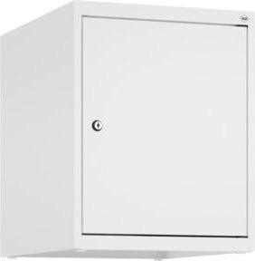 C+P Aufsatzschrank 9016/9016 in Weiß mit 1 Abteil, Zylinderschloss und Soft-Close-Türen, B/T/H: 50 x 40 x 50 cm - Bild 1