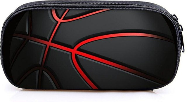 Fancy Style Studio Federmäppchen mit Basketball-Print in Schwarz aus Polyester - Bild 1