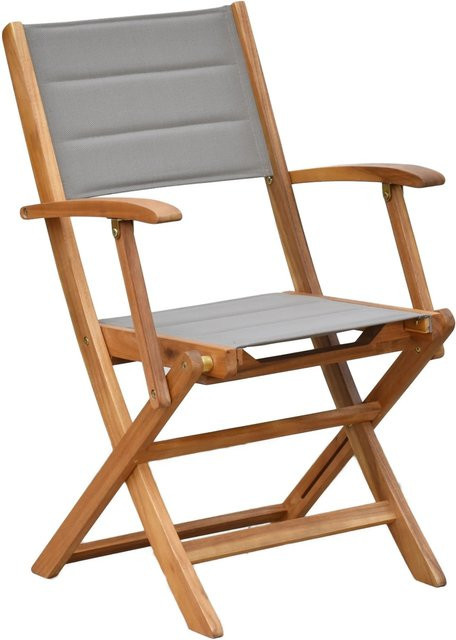 Merxx Acapulco Klappstuhl Set aus geöltem Holz mit Armlehnen in Natur, 2er Set - Bild 1