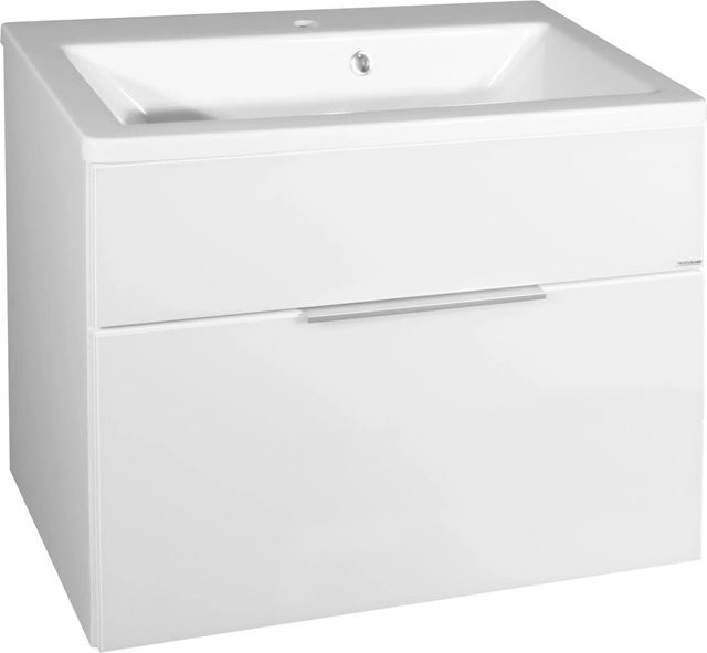 Fackelmann Waschtischunterschrank Kara Weiß modern glänzend B/H/T: 79,5 x 59,0 x 49,0 cm - Bild 1