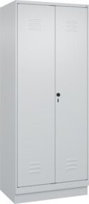 C+P Putzmittel-Spind Classic PLUS mit Sockel, 2 Abteile, grau-weiß, H x B x T: 195 x 80 x 50 cm, mit 7035/7035 Sicherheits-Drehriegel-Verschluss - Bild 1
