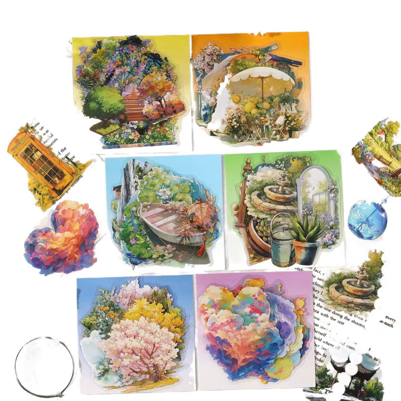 Vintage-Aufkleberpaket mit 17 Blättern in Multicolour für nostalgische Retro-Dekorationen und Sammelalben - Bild 4