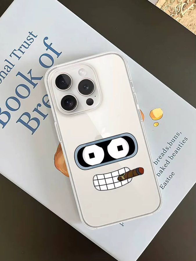 Stoßfeste Silikonhülle mit Futurama Bender Motiv für dein iPhone, transparent - Bild 4