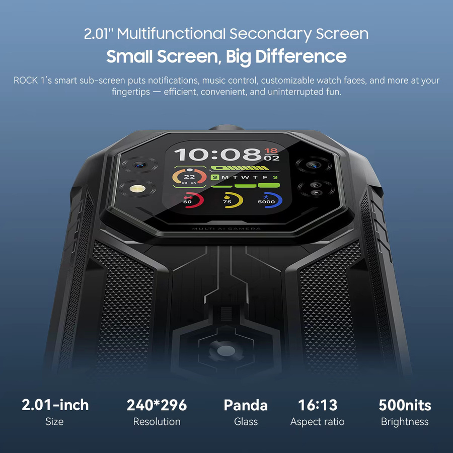 Blackview Rock 1 Outdoor-Smartphone mit Android 16, 256 GB Speicher, 15000mAh Akku und 6,56 Zoll HD+ Display, IP69K & IP68 zertifiziert, Schwarz - Bild 4