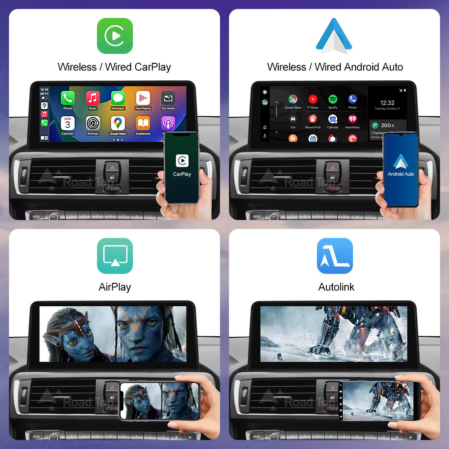 Road Top Drahtloses CarPlay und Android Auto Multimedia Display für BMW Serie 1 2 F20 F21 F22 F23 F45 F46 in Schwarz, 10,25 bis 12,3 Zoll, 1920x720 Auflösung - Bild 4