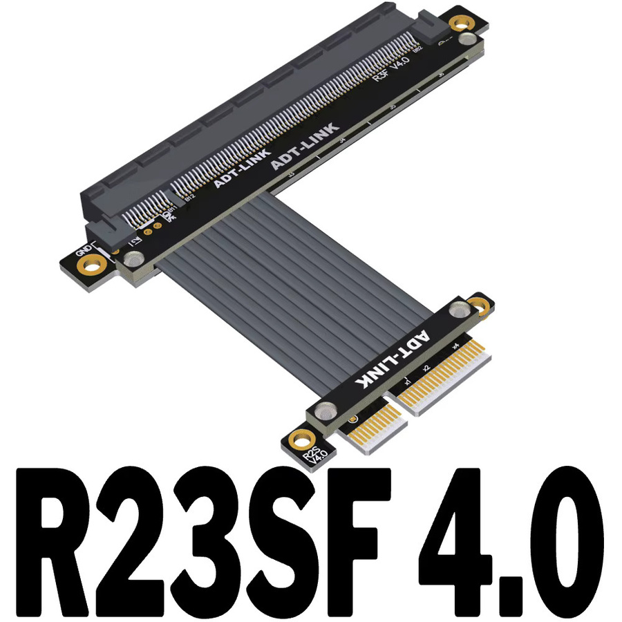 ADT-Link PCIe 4.0 X4 auf X16 Riser-Kabel PCI-E Extender in Schwarz für RTX 3090 und RX6800XT R23SL R23SF R23SH - Bild 2
