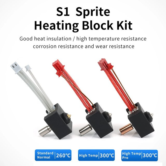 Creality Sprite Extruder Upgrade Heizblock Kit für Ender-3 S1, CR-10 Smart Pro und Sermoon V1, Hochtemperatur bis 300 °C - Bild 1
