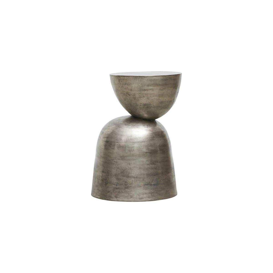 House Doctor Beistelltisch Heena aus oxidiertem Metall in Silber im industriellen Look - Bild 1