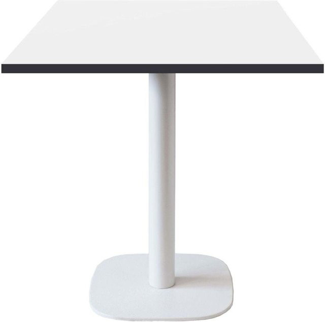 RestooTab Tisch Round quadratisch mit weißem Gestell und weißer Platte aus laminierter Spanplatte, B/T/H: 70 x 70 x 75 cm - Bild 1
