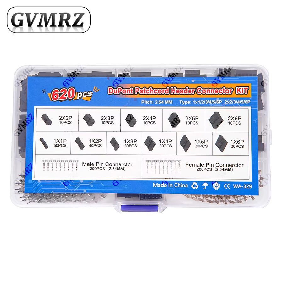 620-teiliges DuPont-Steckverbinder-Set in Schwarz mit 2,54mm Steckern, Buchsen und Pins für dein Elektronik-DIY-Kit - Bild 2