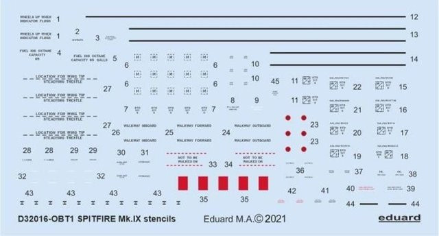 Eduard Spitfire Mk.IX - Stencils - Bild 1