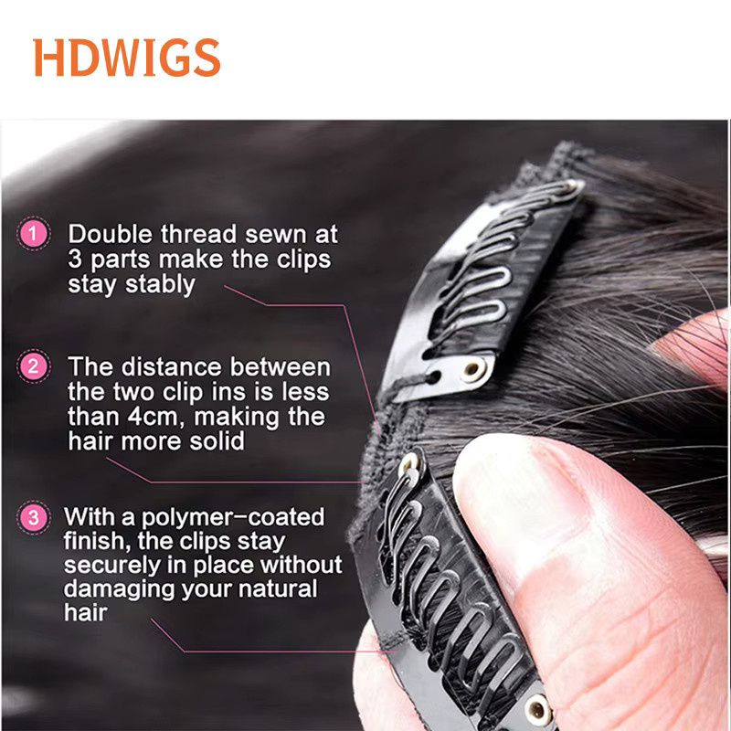 HDWIGS Clip-in-Haarverlängerung Echthaar, 7 Stück, Damen - Bild 6