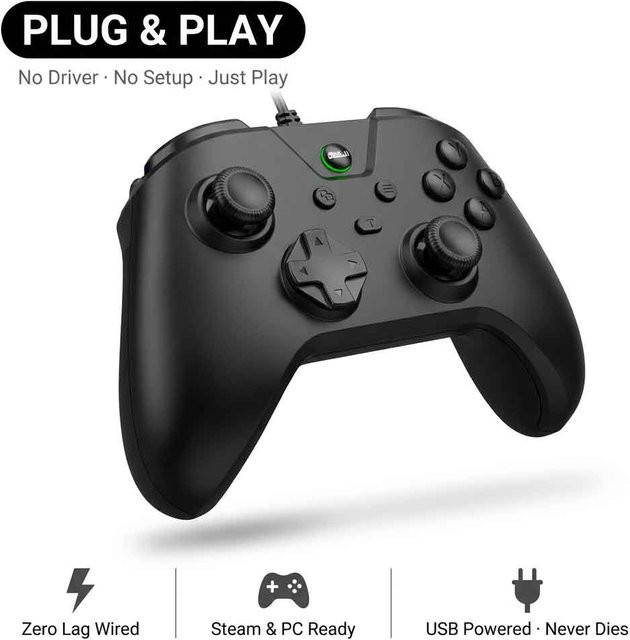 VILCORN USB-Gamepad für PC und Switch mit Hall-Effekt Joystick, Dual-Vibration und anpassbarem D-Pad, Farbe: Weiß - Bild 1