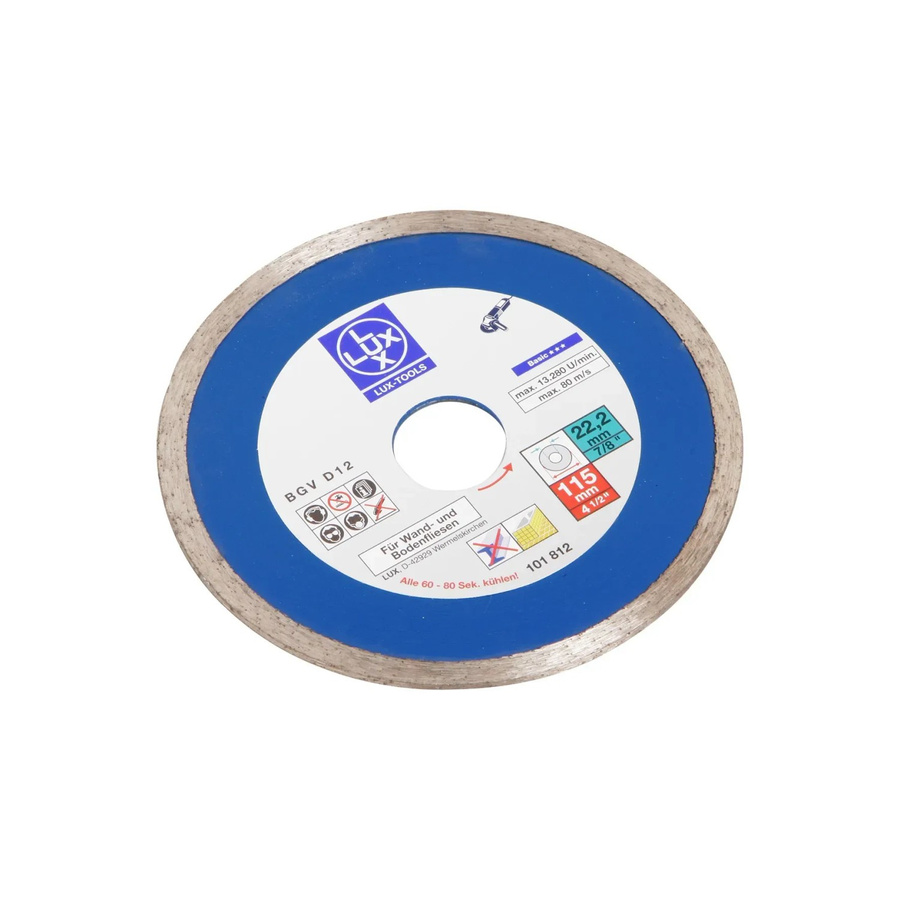LUX-TOOLS Diamant-Trennscheibe Vollrand in Blau mit 115 mm Durchmesser - Bild 2