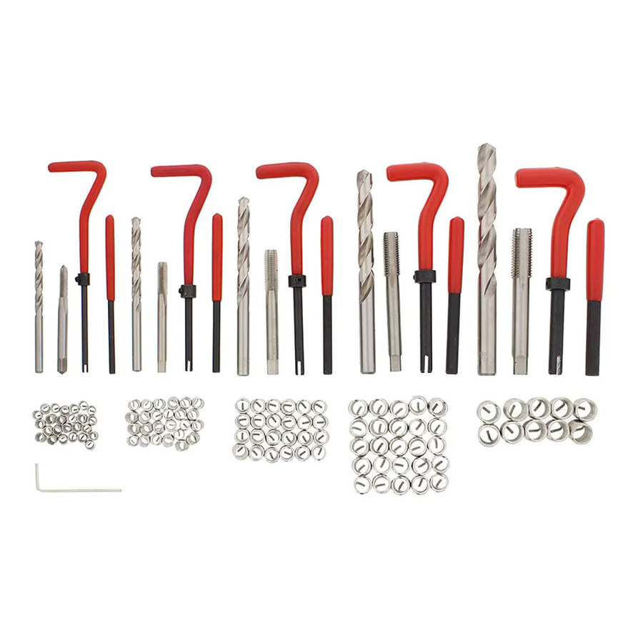 Podofo 131-teiliges professionelles Gewindereparaturset metrisch M5 M6 M8 M10 M12 im Helicoil-Typ zur Reparatur beschädigter Gewinde für Automobilmotoren - Bild 6