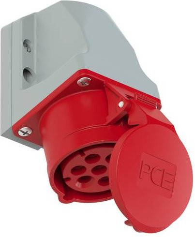 PCE Wandsteckdose 16A 7polig 400V CEE bündig montierbar rot - Bild 1