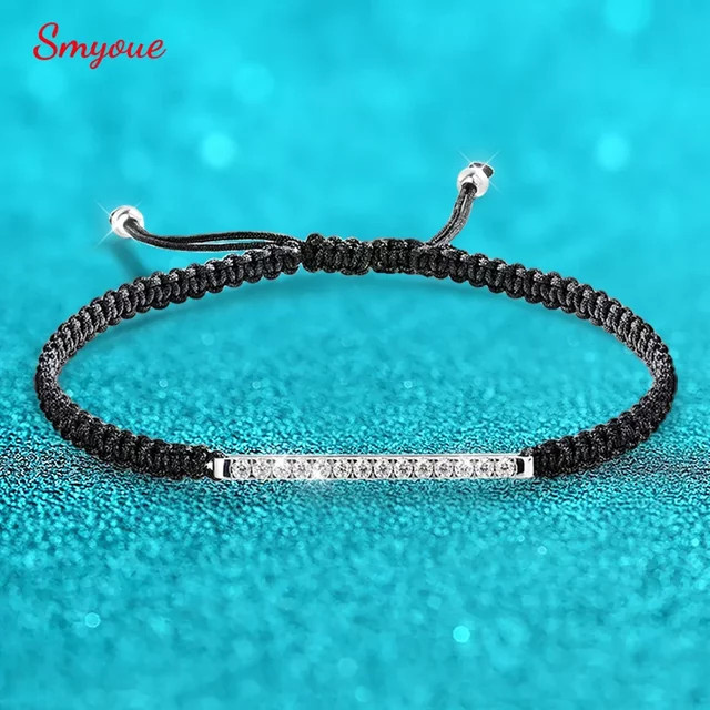 Smyoue Armband, 925 Silber, vergoldet, Moissanit, Unisex - Bild 1