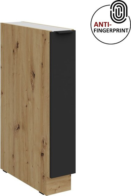 Küchen Unterschrank Schrankauszug ARIA Schwarz matt Anti Fingerprint - Bild 1