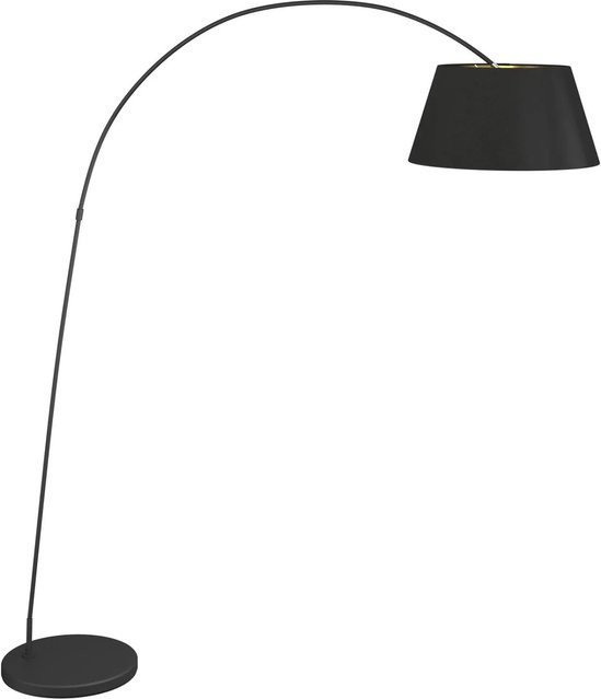 Lindby Stehlampe Esti Bogenleuchte Modern in Schwarz mit Textilschirm, E27, 1-flammig - Bild 1
