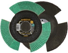 RHODIUS TOPline VISION COOL Fächerschleifscheibe K80, Durchmesser: 115 mm, Bohrung: 22,23 mm - Bild 1