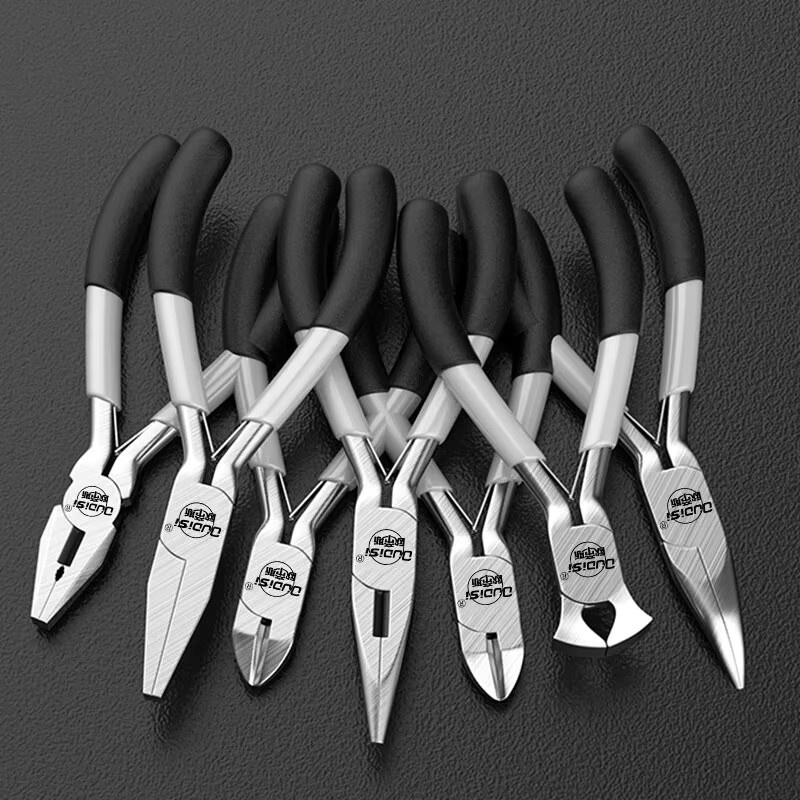 DTBD Mini-Werkzeugset für DIY und Schmuck: Seitenschneider, Diagonalzange, Rundzange und Spitzzange in Silber - Bild 3