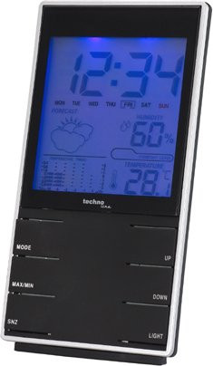 Technoline Wetterstation WS 9120 in Schwarz und Blau, B/T/H: 14,3 x 7,5 x 3,9 cm - Bild 1