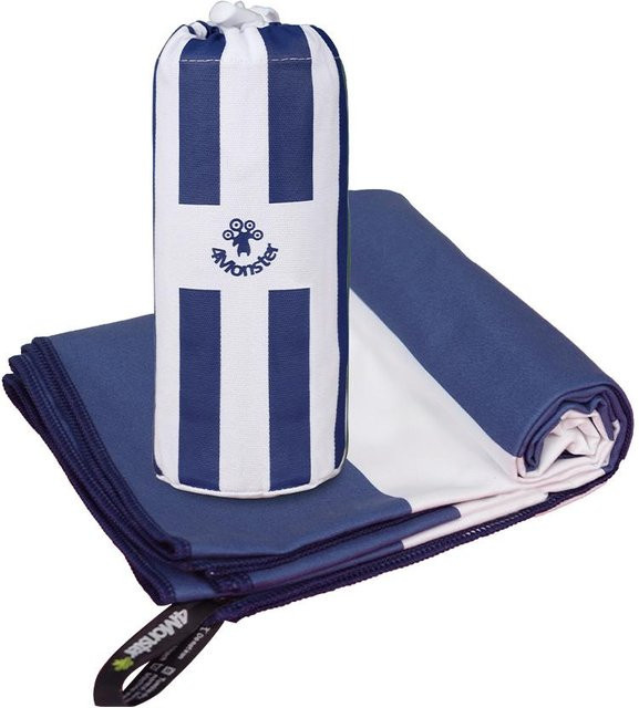 JMG Household Supplies Gestreiftes Mikrofaser-Strandtuch in Blau und Multicolour, super saugfähig und ultraleicht, B/B: 80 x 160 cm - Bild 1