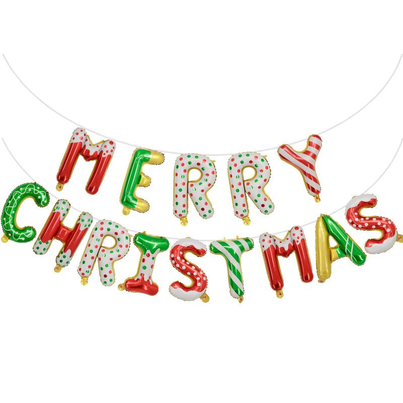 YAYB Frohe Weihnachten Ballon Banner Set aus Folie in Multicolor, 16 Zoll - Bild 3