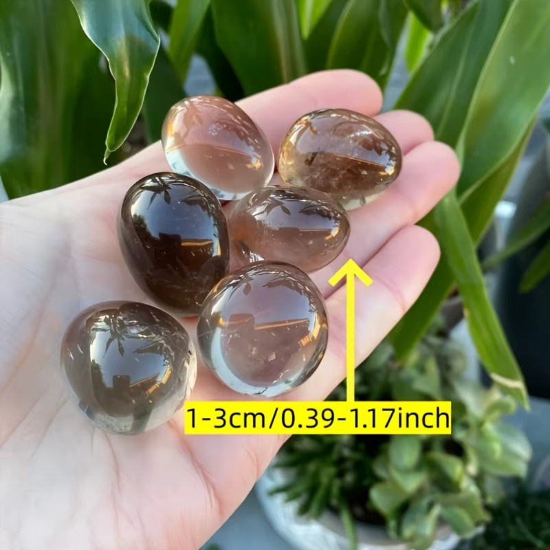 CrystalHola Rauchquarz Trommelsteine in Braun, ovale Edelsteine für DIY Schmuckherstellung - Bild 4
