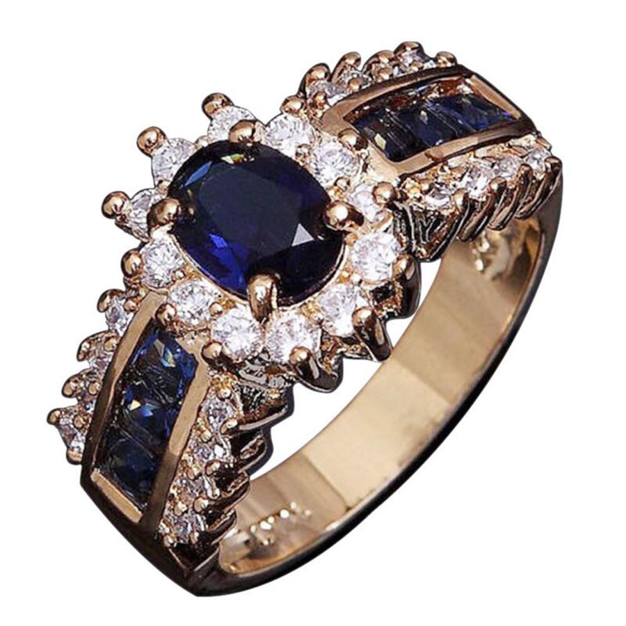 SILVERHOO Ring, Vintage, blau, Zirkonia, Saphir, Damen - Bild 6