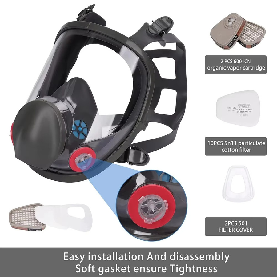 Vollgesichtsmaske 6800 für industrielle Lackierarbeiten und Atemschutz als Ersatz für 3M in Multicolor - Bild 2