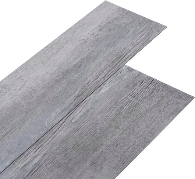 DELUKE Vinylboden PVC-Dielen in Holzgrau, selbstklebend, wasserfest und rutschfest, 5,02 m² - Bild 1