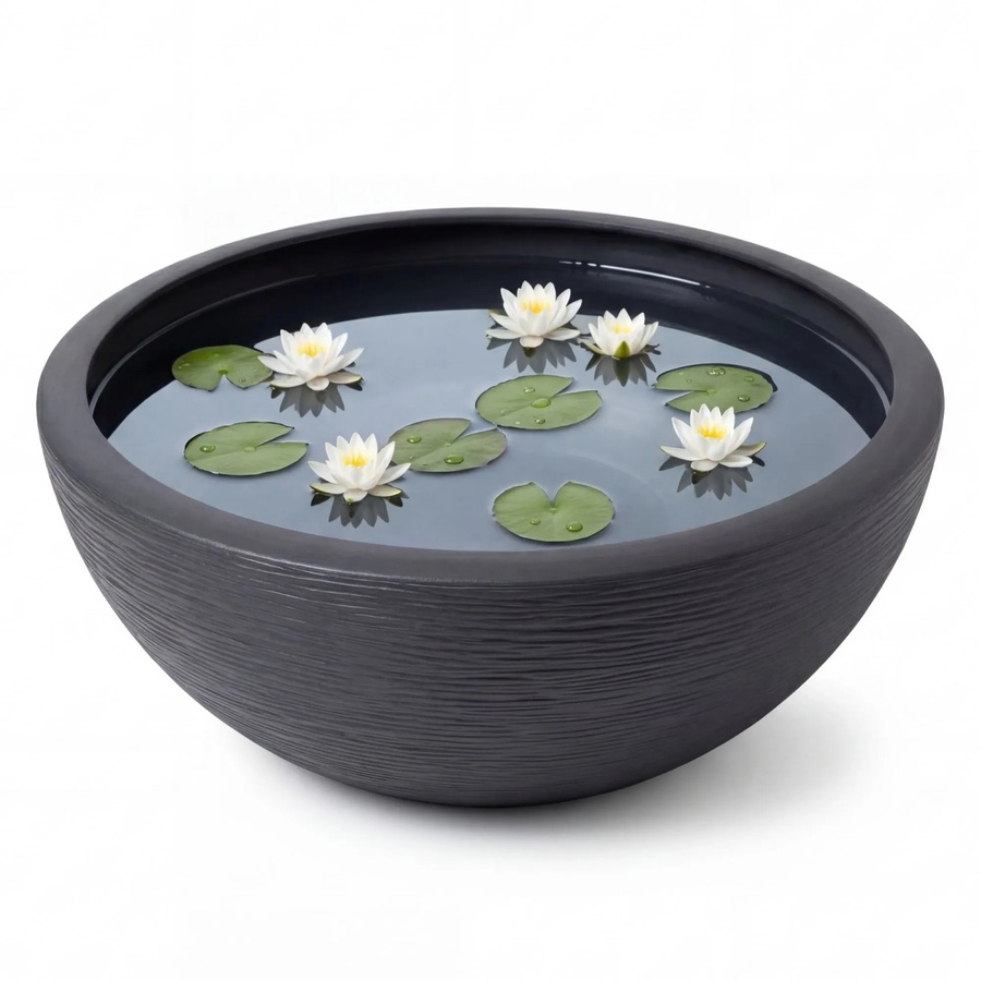 BigDean XL Pflanzschale in Anthrazit und Schwarz, rund, B: 59 cm, T: 59 cm, H: 21 cm - Bild 2