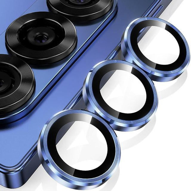Samsung Galaxy Z Fold7 Kamera Objektiv Schutz aus Aluminium Legierung und gehärtetem Glas in Blau - Bild 1