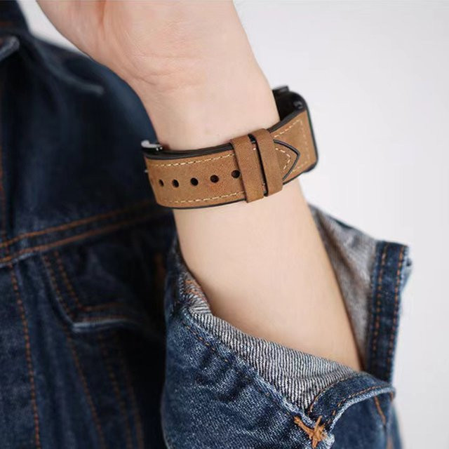 JBAILI Uhrenarmband Silikon+Leder, Schwarz, Herren - Bild 1