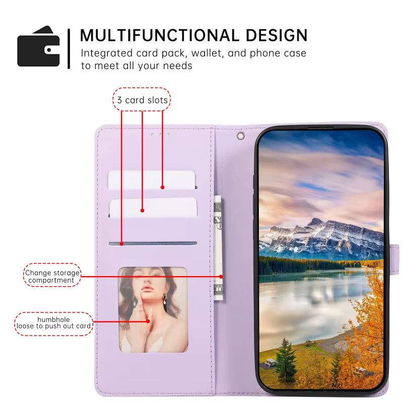 Funda Leder Brieftasche Handyhülle mit Kartenfächern für Xiaomi Modelle in Blau - Bild 4