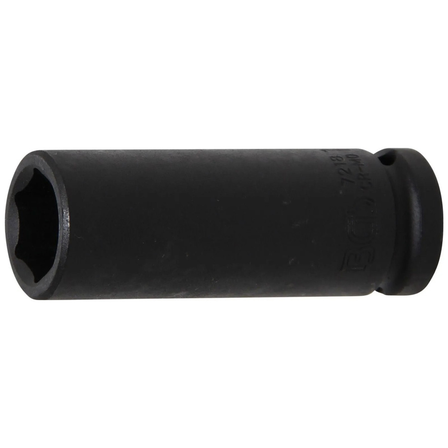 BGS Kraft-Steckschlüssel-Einsatz Sechskant tief 7218, Antrieb 12,5 mm (1/2 Zoll), SW 18 mm, schwarz - Bild 2