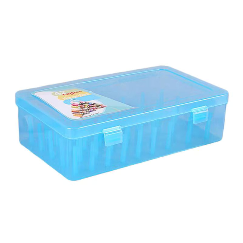 Kesoto Bastelorganizer mit 42 Fächern als robuste Aufbewahrungsbox für Nähgarn und Spulen, Staubdichter Spulenhalter aus Kunststoff, Breite: 23,7 cm, Tiefe: 13,7 cm, Höhe: 6,6 cm - Bild 2