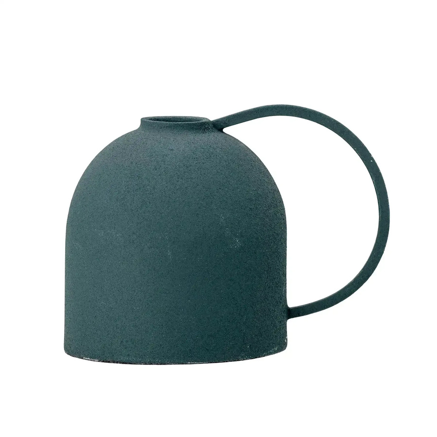 Bloomingville Kerzenhalter Idon aus Aluminium in Grün mit skulpturaler organischer Form, Höhe: 11,5 cm - Bild 1