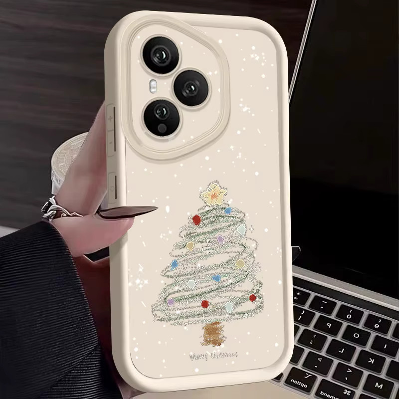 Stoßfeste TPU-Silikonhülle mit Weihnachtsbaum-Muster für Honor 400 200 Pro Magic 7 Lite X8c X9c Smart X6a X6b X6c in Rot - Bild 2