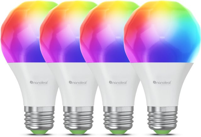 Nanoleaf Essentials Matter WLAN Smart Bulb E27 LED RGB 4er-Set in Weiß und Multicolour - Bild 1