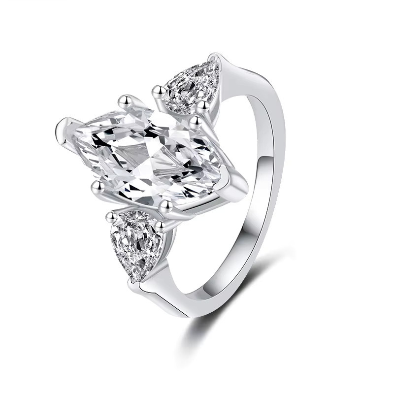 BXINY Ring 925 Silber, Moissanit, Damen - Bild 6