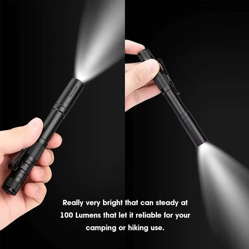 XIWANGFIRE Mini LED Taschenlampe Schwarz – Tragbare taktische Stiftleuchte für Camping, Angeln und Wandern - Bild 4