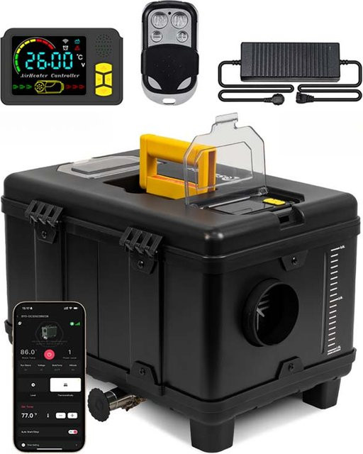 Sunster Diesel-Luftheizer 8KW mit Bluetooth App-Steuerung und Turbo-Heizmodus in Schwarz - Bild 1