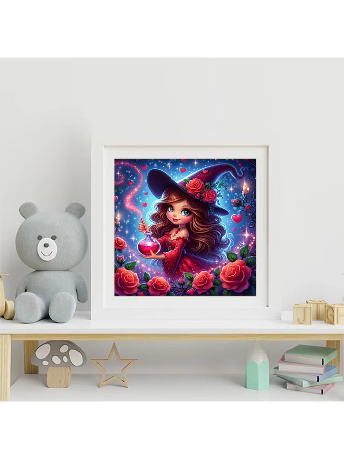 EverShine Diamantmalerei Elfenmädchen mit Rosen als Strass-Stickerei und Vollquadrat-Mosaik in Multicolour - Bild 3