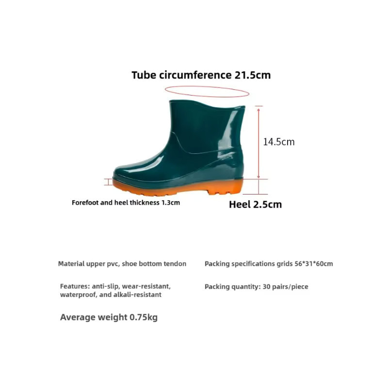 QHSPE Sicherheitsschuhe für Damen und Herren, rutschfeste Regenstiefel aus PVC-Gummi in Blau, atmungsaktiv und bequem für die Küche - Bild 2