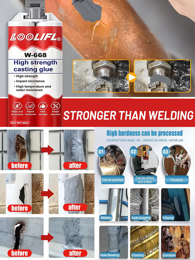 LOOLIFL AB Metallreparaturkleber wasserfester Epoxid-Gießkleber für Edelstahl und Metalle - Bild 6